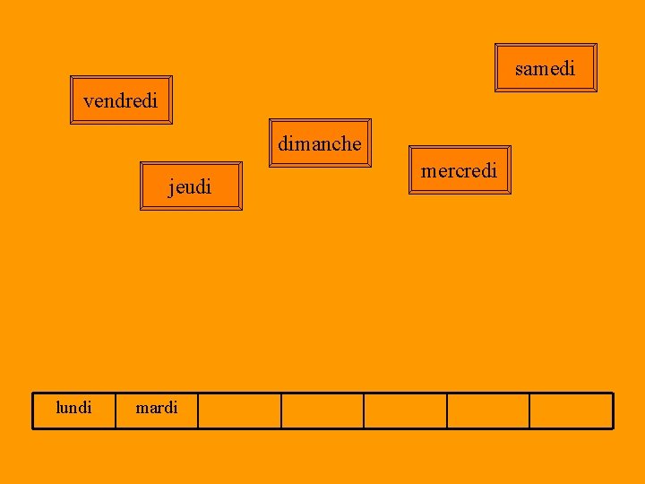 samedi vendredi dimanche jeudi lundi mardi mercredi 