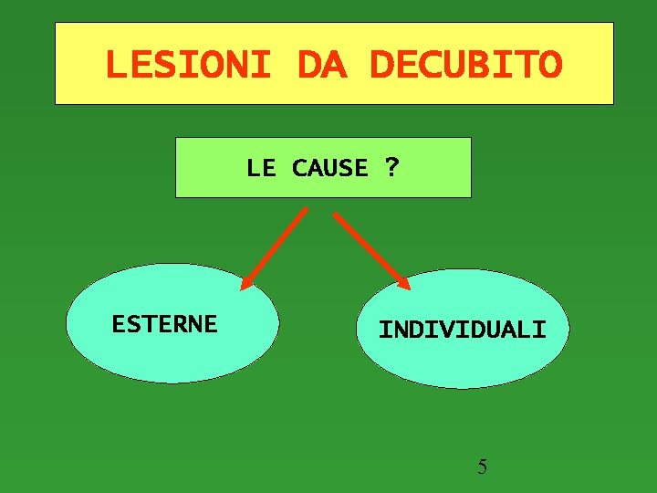 LESIONI DA DECUBITO LE CAUSE ? ESTERNE INDIVIDUALI 5 