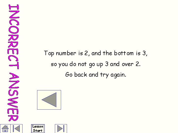 Top number is 2, and the bottom is 3, so you do not go