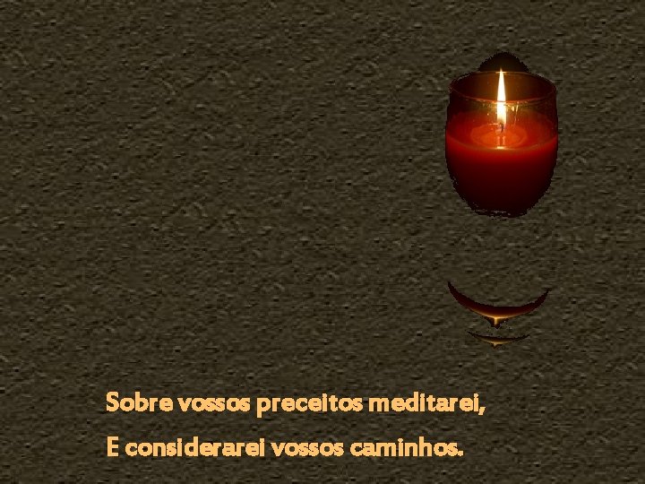 Sobre vossos preceitos meditarei, E considerarei vossos caminhos. 