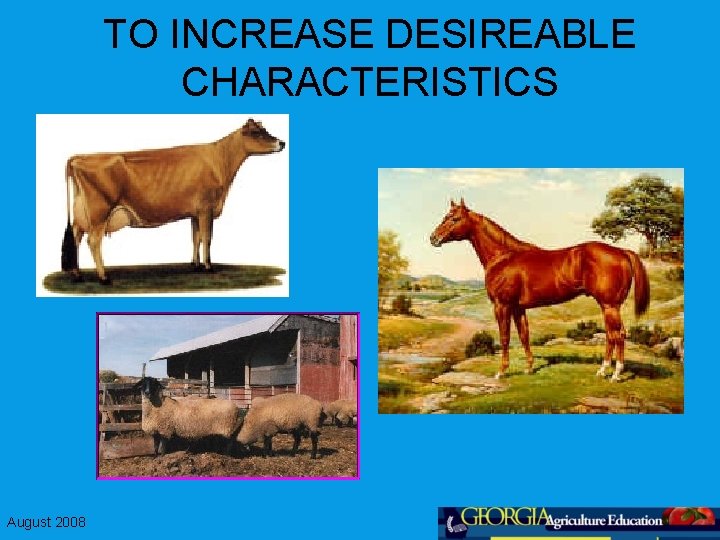 TO INCREASE DESIREABLE CHARACTERISTICS August 2008 