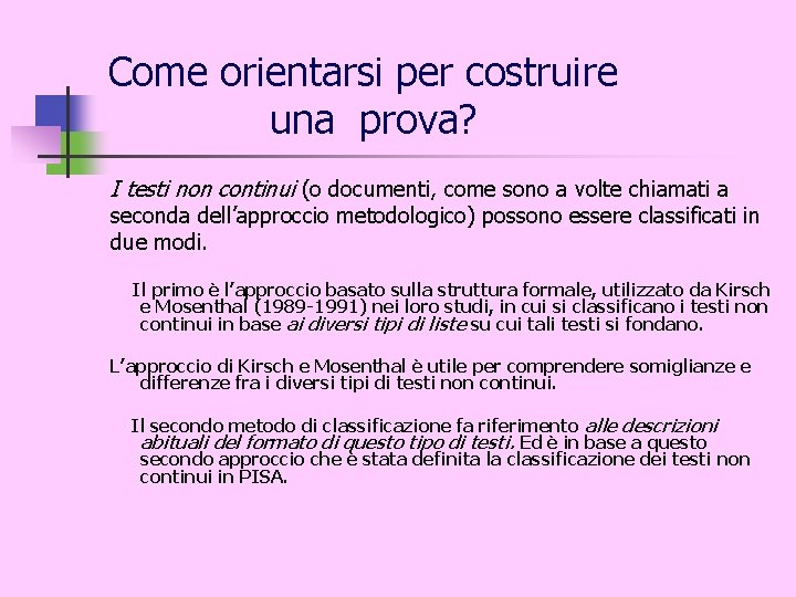 Come orientarsi per costruire una prova? I testi non continui (o documenti, come sono