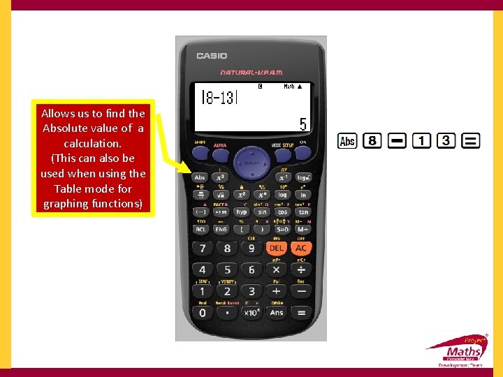 Allows us to find the Absolute value of a calculation. (This can also be