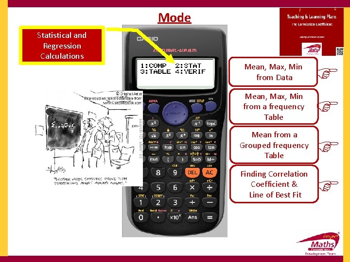 Mode Statistical and Regression Calculations Mean, Max, Min from Data Mean, Max, Min from