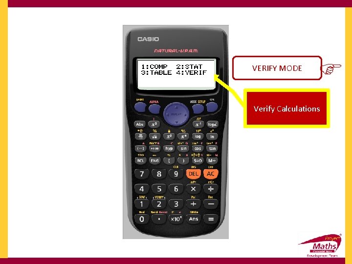 VERIFY MODE Verify Calculations 
