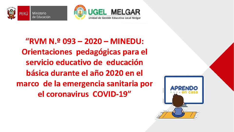 “RVM N. º 093 – 2020 – MINEDU: Orientaciones pedagógicas para el servicio educativo