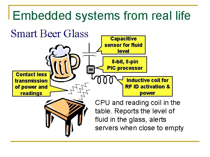 Embedded systems from real life Smart Beer Glass Capacitive sensor fluid level 8 -bit,