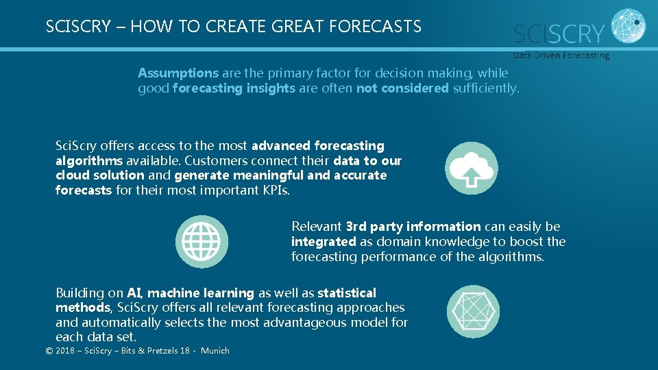 SCISCRY – HOW TO CREATE GREAT FORECASTS Assumptions are the primary factor for decision