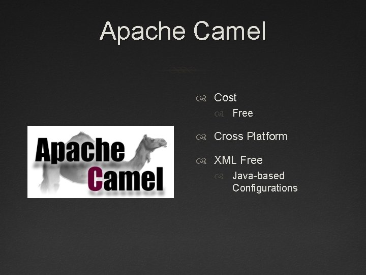Apache Camel Cost Free Cross Platform XML Free Java-based Configurations 
