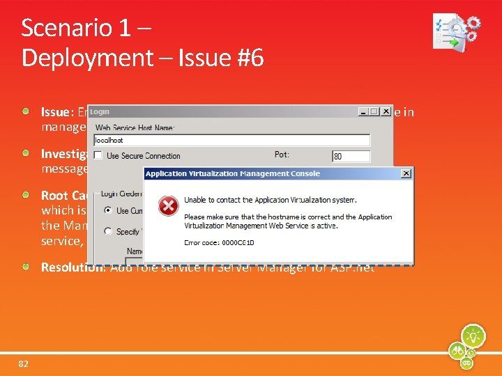 Scenario 1 – Deployment – Issue #6 Issue: Error code 0000 C 81 B