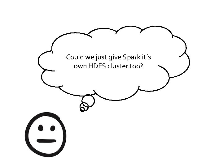 Could we just give Spark it’s own HDFS cluster too? 