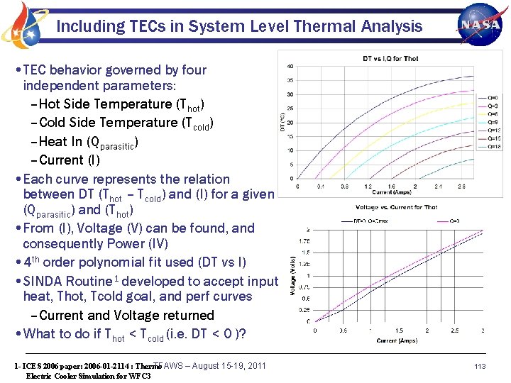 Including TECs in System Level Thermal Analysis • TEC behavior governed by four independent