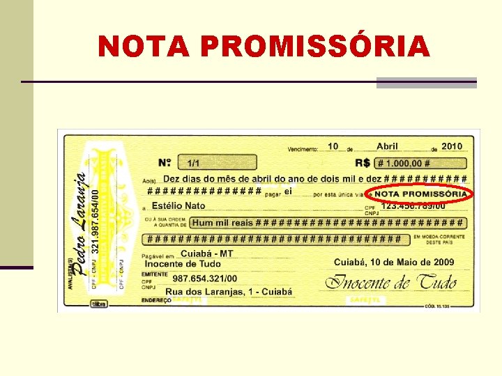 NOTA PROMISSÓRIA NOTA PROMISSÓRIA