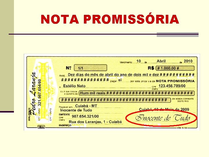 NOTA PROMISSÓRIA NOTA PROMISSÓRIA