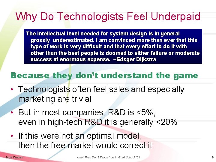 Why Do Technologists Feel Underpaid The intellectual level needed for system design is in