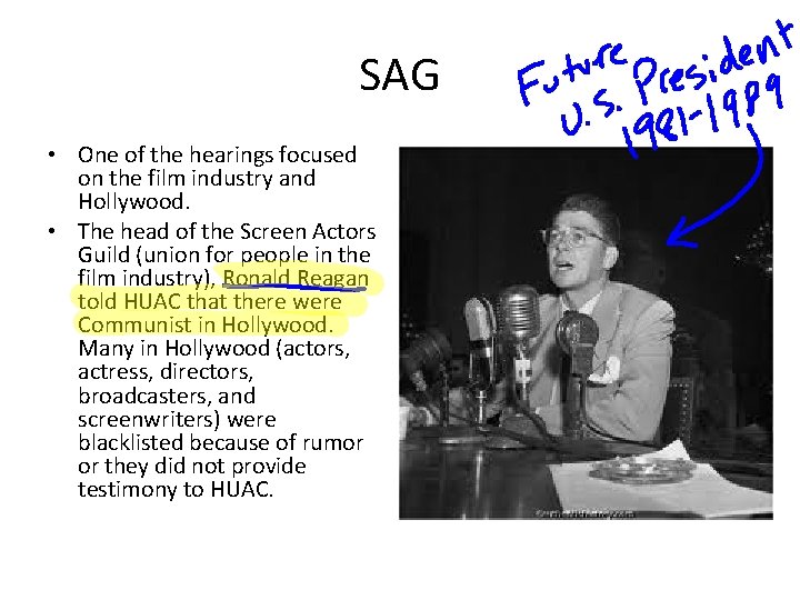 SAG • One of the hearings focused on the film industry and Hollywood. •