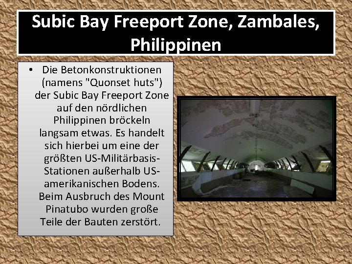 Subic Bay Freeport Zone, Zambales, Philippinen • Die Betonkonstruktionen (namens "Quonset huts") der Subic