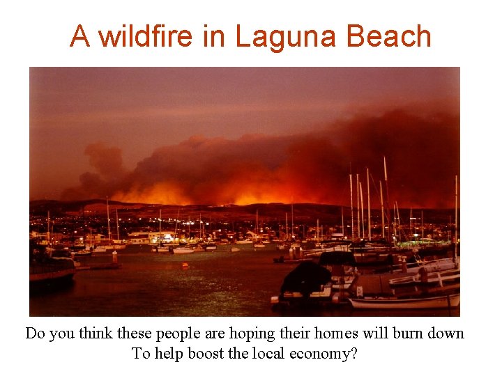 A wildfire in Laguna Beach Do you think these people are hoping their homes