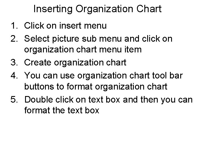 Insert Organization MSWord XP Lesson 7 Inserting Word Art 1