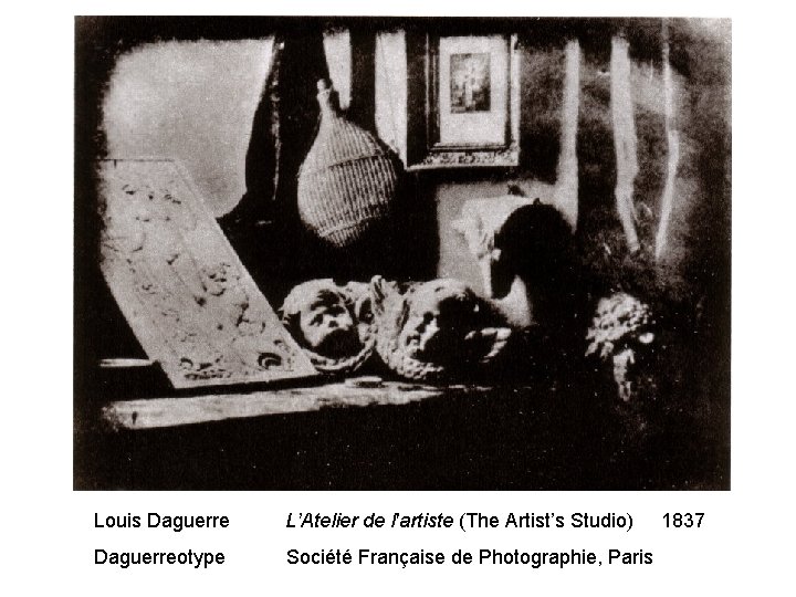 Louis Daguerre L’Atelier de l'artiste (The Artist’s Studio) 1837 Daguerreotype Société Française de Photographie,