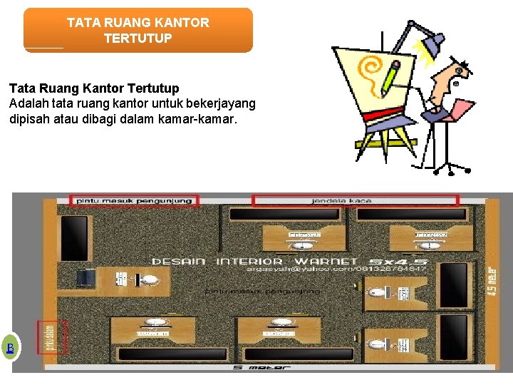 TATA RUANG KANTOR TERTUTUP Tata Ruang Kantor Tertutup Adalah tata ruang kantor untuk bekerjayang