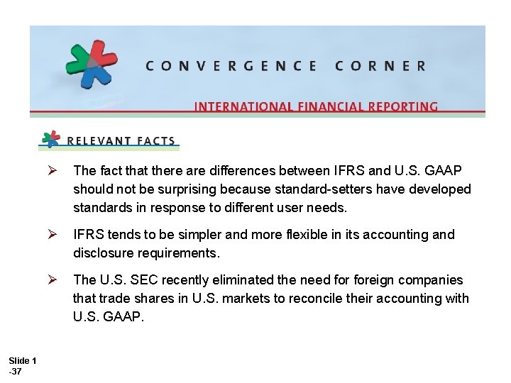 Slide 1 -37 Ø The fact that there are differences between IFRS and U. Slide 1 -37 Ø The fact that there are differences between IFRS and U.