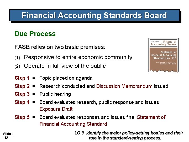 Financial Accounting Standards Board Due Process FASB relies on two basic premises: Responsive to Financial Accounting Standards Board Due Process FASB relies on two basic premises: Responsive to
