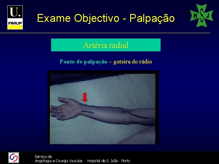 Exame Objectivo - Palpação Artéria radial Ponto de palpação – goteira do rádio 11/26/2020