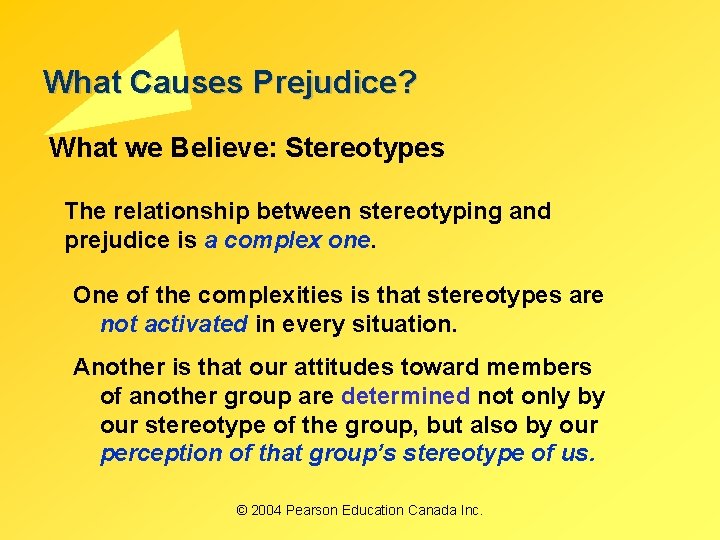 What Causes Prejudice? What we Believe: Stereotypes The relationship between stereotyping and prejudice is