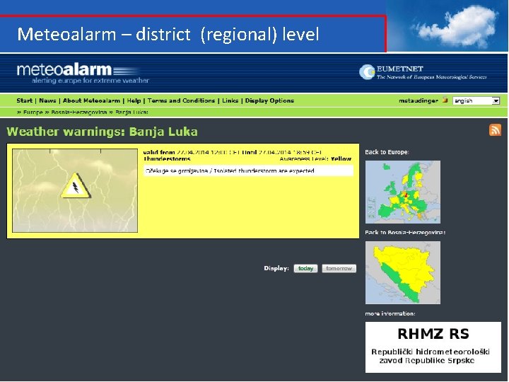 Meted Alarm The making of meteoalarm Michael Staudinger ZAMG EUMETNET