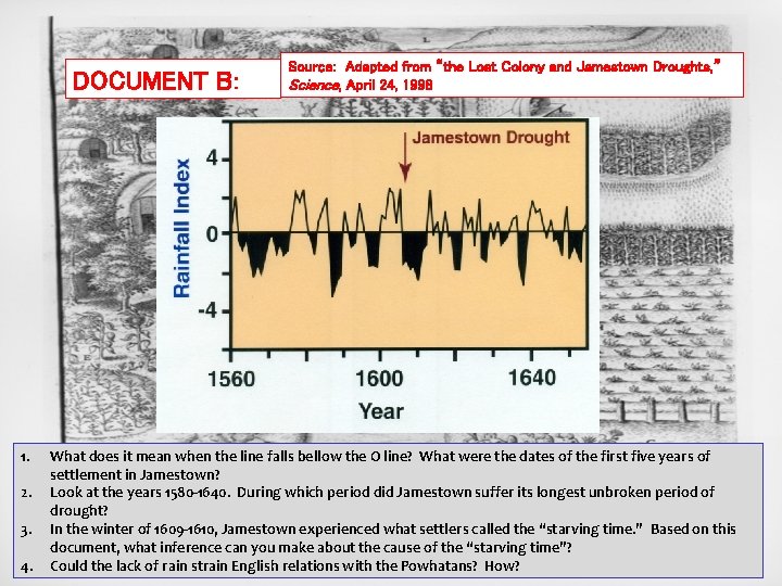 DOCUMENT B: 1. 2. 3. 4. Source: Adapted from “the Lost Colony and Jamestown