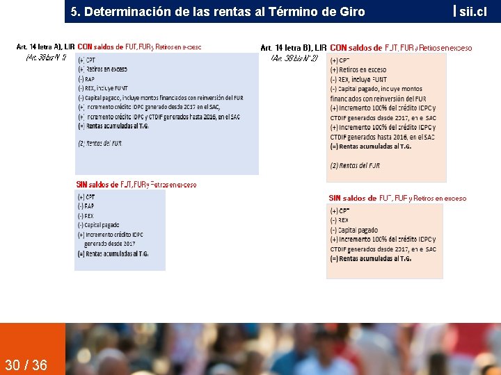 5. Determinación de las rentas al Término de Giro 30 / 36 sii. cl