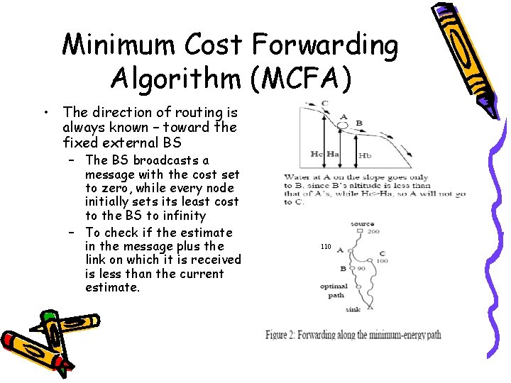 Minimum Cost Forwarding Algorithm (MCFA) • The direction of routing is always known –