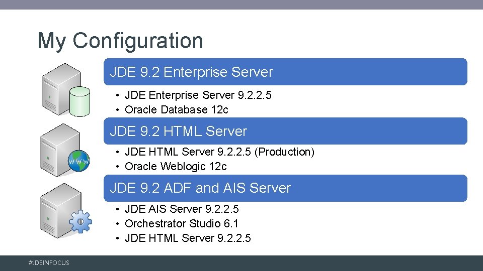 My Configuration JDE 9. 2 Enterprise Server • JDE Enterprise Server 9. 2. 2.