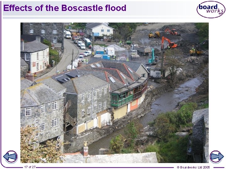 Effects of the Boscastle flood 17 of 27 © Boardworks Ltd 2005 