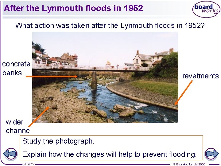 After the Lynmouth floods in 1952 What action was taken after the Lynmouth floods