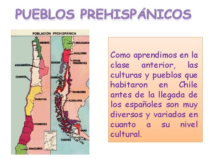 PUEBLOS PREHISPÁNICOS Como aprendimos en la clase anterior, las culturas y pueblos que habitaron