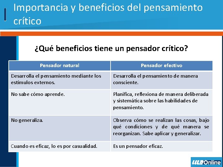 Importancia y beneficios del pensamiento crítico ¿Qué beneficios tiene un pensador crítico? Pensador natural