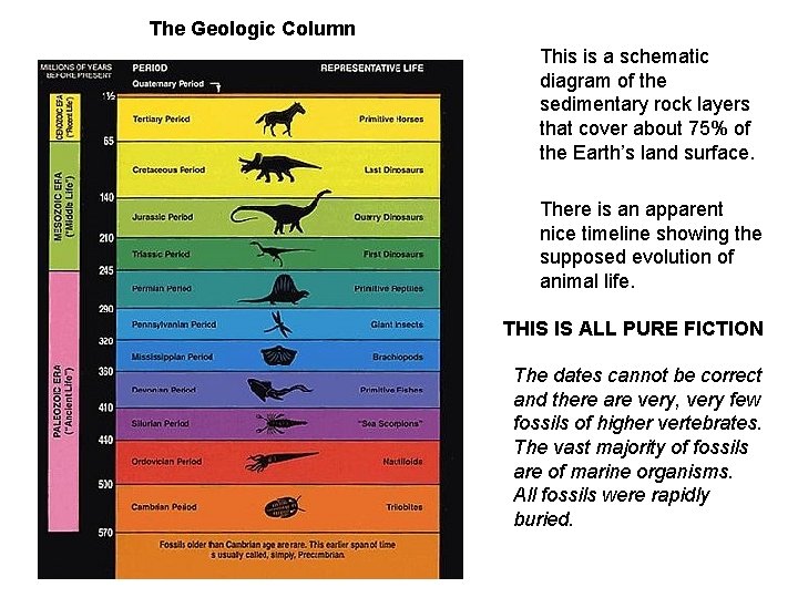 The Geologic Column This is a schematic diagram of the sedimentary rock layers that