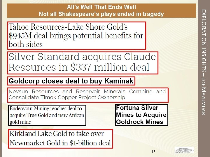 17 EXPLORATION INSIGHTS – JOE MAZUMDAR All's Well That Ends Well Not all Shakespeare’s 17 EXPLORATION INSIGHTS – JOE MAZUMDAR All's Well That Ends Well Not all Shakespeare’s