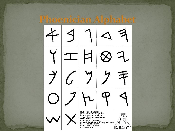 Phoenician Alphabet 