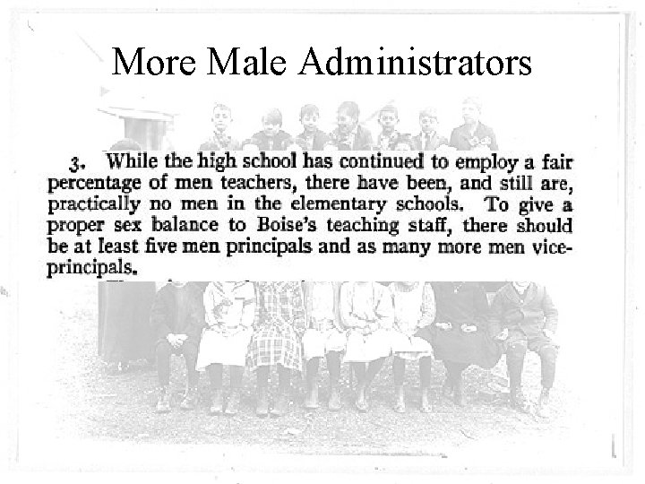 More Male Administrators 