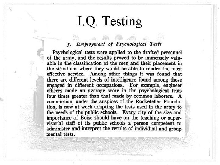 I. Q. Testing 