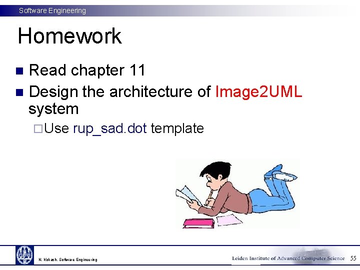 Software Engineering Homework Read chapter 11 n Design the architecture of Image 2 UML