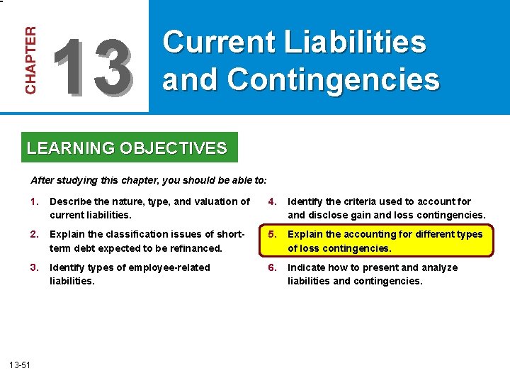 13 Current Liabilities and Contingencies LEARNING OBJECTIVES After studying this chapter, you should be