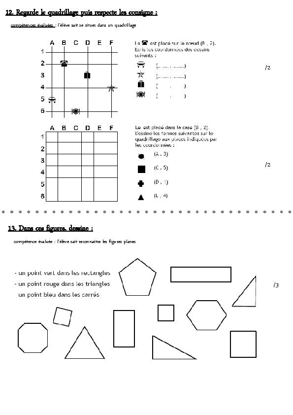 Evaluation De Milieu De Ce 1 Mathmatiques Nom