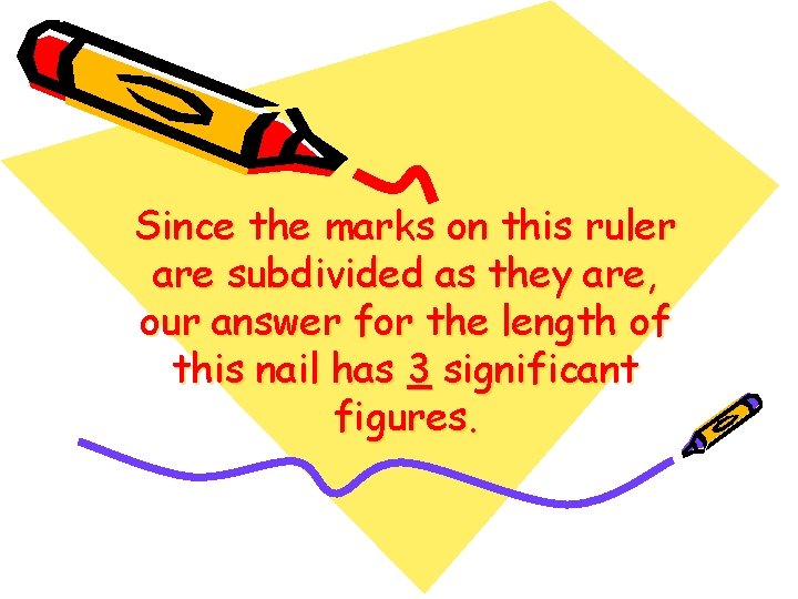 Since the marks on this ruler are subdivided as they are, our answer for