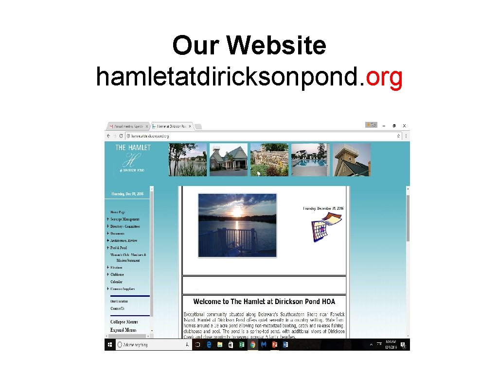 Our Website hamletatdiricksonpond. org 