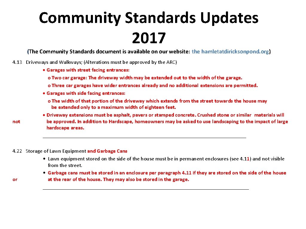 Community Standards Updates 2017 (The Community Standards document is available on our website: the