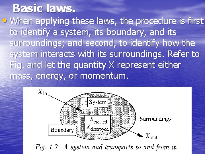 Basic laws. • When applying these laws, the procedure is first to identify a